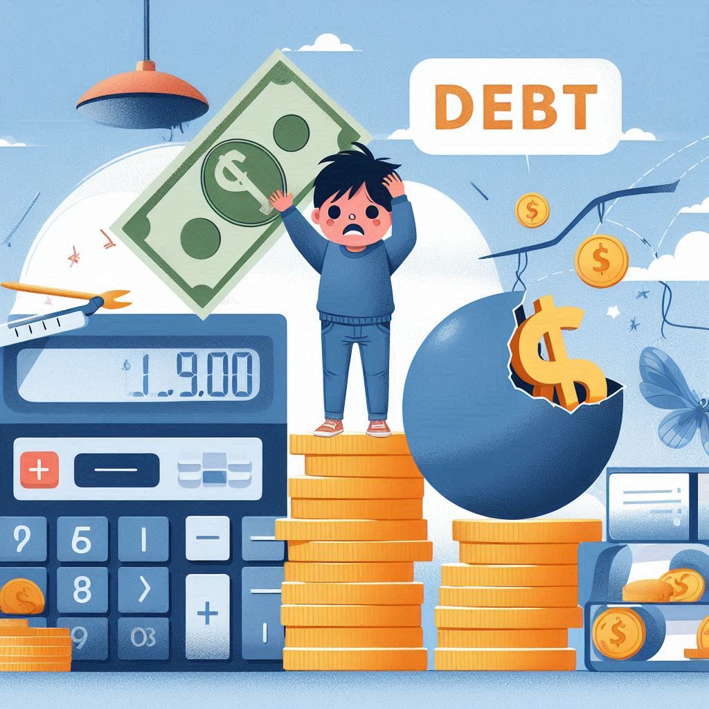 養育費と借金のイラスト3